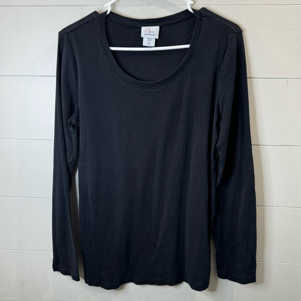 Oh Baby By Motherhood Minimal Lightweight Black Long Sleeve Top Size Medium